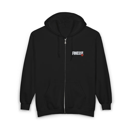 Finesse (flame) Embroidery Zip-Up Hoodie