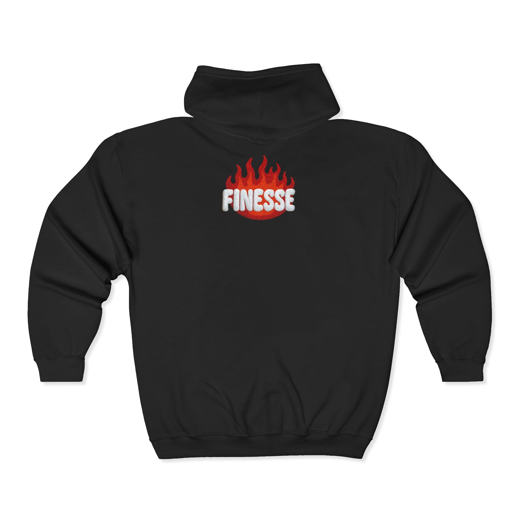 Finesse (flame) Embroidery Zip-Up Hoodie
