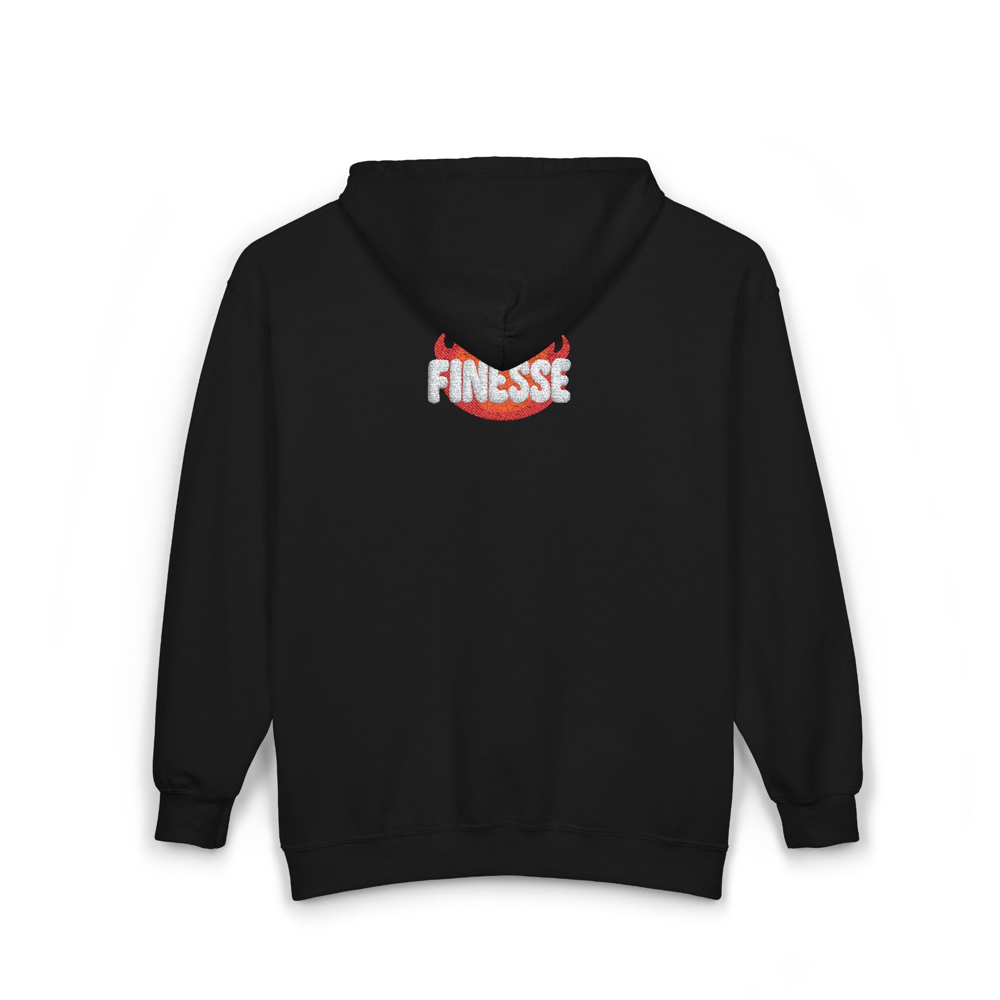 Finesse (flame) Embroidery Zip-Up Hoodie
